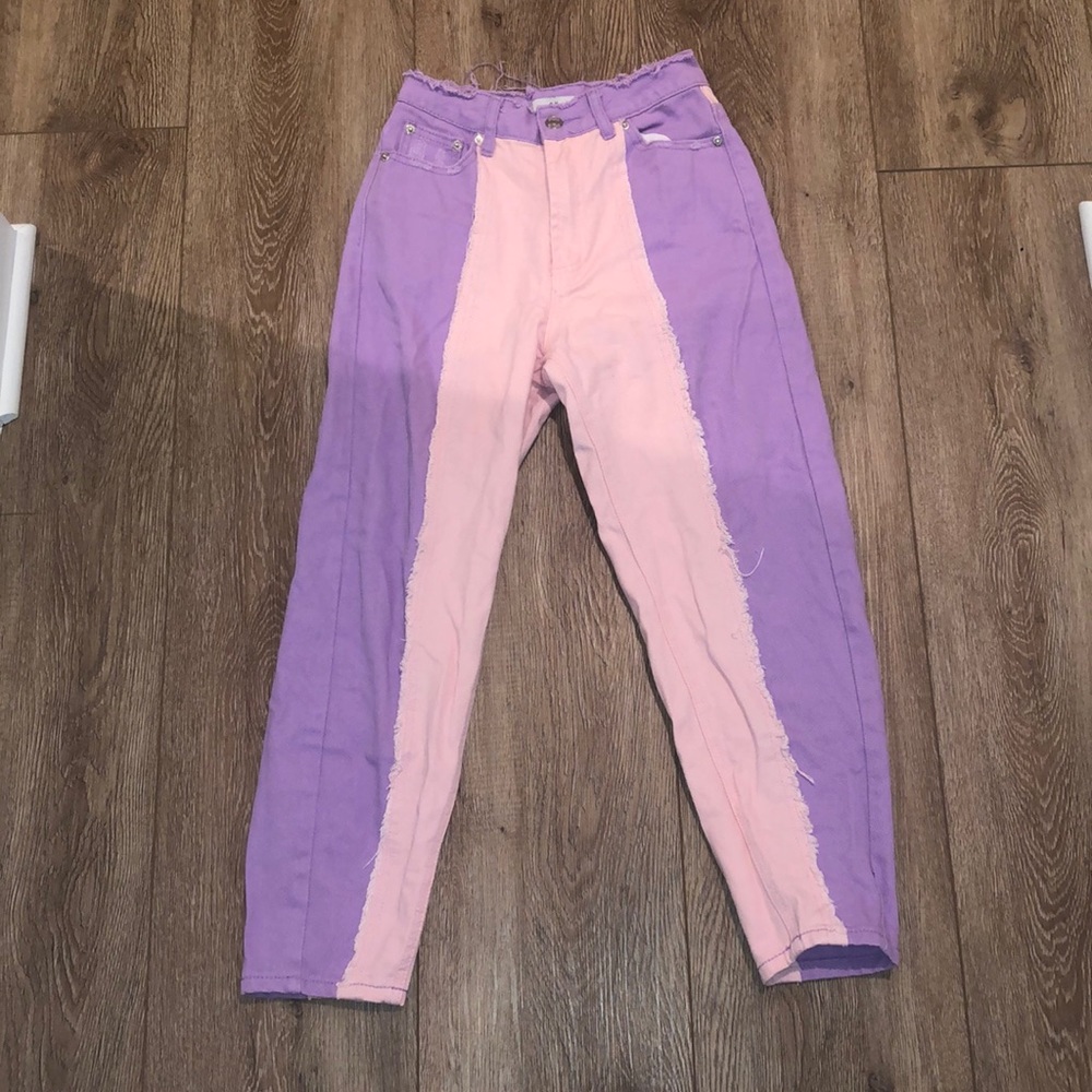 Pink and purple adika jeans